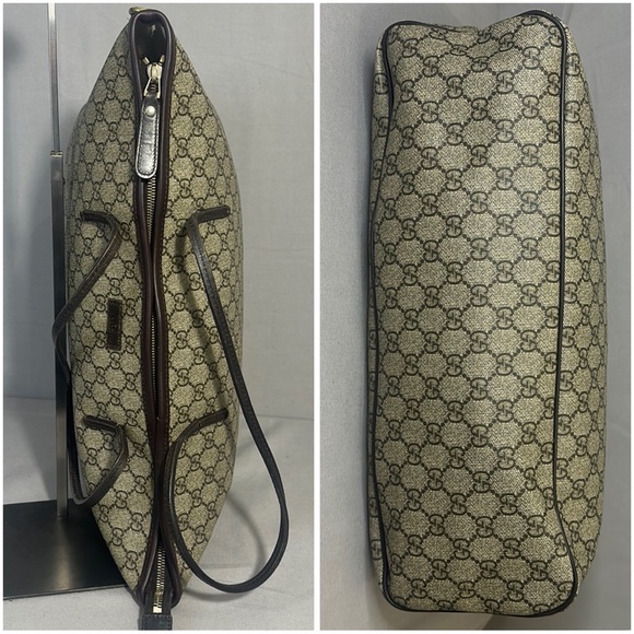 GUCCI GG Supreme Monogram Zippered Tote Dark Brown - Picture 6 of 12